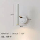 LED Wall Lamp Rotatable Gold White Metal Warm Bedroom Living Room Lighting - Ljojo