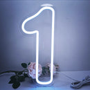 Ljojo™ Numbers Neon Sign 0-9 with Stand Base - USB Powered Dimmable Light Sign