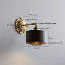 Ljojo LED Wall Sconce Switch Light Walnut Ash Wood Copper Arm Lampara Pared