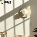 Ljojo Natural Stone Glass Ball Wall Light, Wabi-Sabi Yellow Travertine Ceiling Lamp