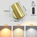 Ljojo LED Remote Charge Wall Lamp 3-Color Bedroom Living Room Lighting