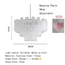 LED Pink Clear Glass Chandelier Stylish Designer Texture for Staircase Decor by Ljojo