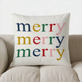 Ljojo Merry Bright Christmas Ornament Pillow Cover for Sofa Bedroom Car