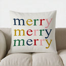 Ljojo Merry Bright Christmas Ornament Pillow Cover for Sofa Bedroom Car