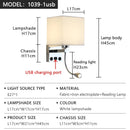 Ljojo LED Wall Lamps with Switch USB Reading Lights for Modern Home Decor