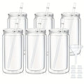 Ljojo 16oz Double Wall Snow Globe Tumbler with Bamboo Lid and Straw