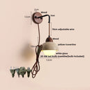 Ljojo LED Wall Sconce Light Fixture Yellow Travertine Stone Wood Nordic Design