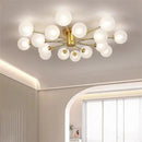 Nordic Gold Chandelier Modern Glass Ceiling Light Fixture for Living Room Bedroom - Ljojo