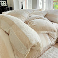 Ljojo Milk Fleece Bed 4-Piece Set, Coral Fleece Mattress, Double Quilt Cover, Bed Sheet