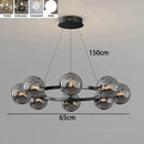 Nordic Ring Chandelier Smoky Gray Bubble Ball Lamp for Living Room by Ljojo