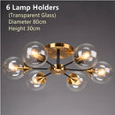 Ljojo Glass Ceiling Chandelier Elegant Nordic Hanging Light Fixture for Living Room Bedroom