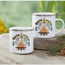 Enamel Mountain Mug with Handle by Ljojo. Best Camping Gift for Outdoor Lovers