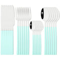 Ljojo 24-Piece Black Stainless Steel Cutlery Set Flatware Tableware Silverware Kit