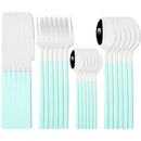 Ljojo 24-Piece Black Stainless Steel Cutlery Set Flatware Tableware Silverware Kit