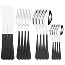 Ljojo 16-Piece Pink Gold Stainless Steel Cutlery Set - Dinnerware Flatware Tableware Kit