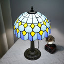 Blue Baroque Stained Glass Table Lamp for Bedroom and Living Room by Ljojo