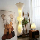 Japanese Wabi Sabi Vertical Pendant Lamp Cotton Paper Suspension Hanging Light by Ljojo for Loft Living Room