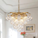 Ljojo Tiered Bubble Chandelier Led Pendant Light Modern Luxury Glass Ball Hanging Lamp