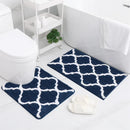Ljojo 2-Piece Shaggy Bathroom Rug Set with U-Shaped Toilet Mat
