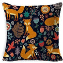 Ljojo Linen Fox Sofa Cushion Cover 50x50 Square Home Décor Pillowcase