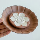 Ljojo Lotus Tea Tray with Gilded Silver Details & Handmade Rock Mud Pot