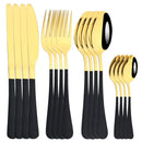 Ljojo 16-Piece Stainless Steel Western Dinnerware Cutlery Set