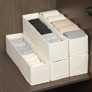 Ljojo™ Cotton Linen Sock Box, Underwear Organizer, Foldable Storage Basket for Drawers
