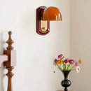 Ljojo Metal Glass Wall Light Dark Red for Home Decor