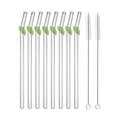 Ljojo 200*8mm Leaf Glass Straws for Smoothie Cocktail Coffee Juice Drinks