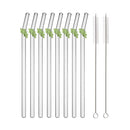 Ljojo 200*8mm Leaf Glass Straws for Smoothie Cocktail Coffee Juice Drinks