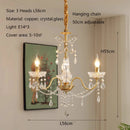 French Retro Copper Crystal Chandeliers Light for Living Room by Ljojo