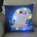 Ljojo LED Santa Claus Cushion Cover: Festive Light-Up Pillowcase for Home Decor