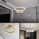 Ljojo Luxury Art Glass Ceiling Chandeliers Modern Gold Metal Round Pendant Lights