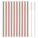 Ljojo 12Pcs Glass Straw Set: Reusable Straws 8'' Long with Cleaning Brush