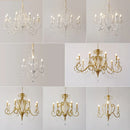 American Retro E14 Led Chandelier: French Style White Metal Candle Pendant Light by Ljojo