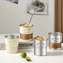Ljojo Little Bear Stainless Steel Coffee Cup with Wooden Pad