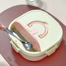 Ljojo 304 Stainless Steel Divided Lunch Box with Cutlery & Leakproof Design
