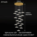 LED Lotus Leaf Design Staircase Chandelier - Modern, Long, Villa - Ljojo