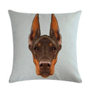 Cartoon Dog Cushion Cover by Ljojo - Linen Pet Pillow for Home Office Sofa Decor