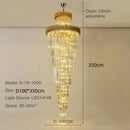 Ljojo Luxury Modern Crystal Chandelier - Black/Gold Loft Lighting Fixture
