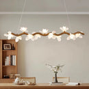 Ljojo LED Wood Chandelier: Elegant Ceiling Lamp for Home or Restaurant