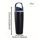 Ljojo 30oz Insulated Water Bottle with Straw - Vacuum Thermos Cup for Hot/Cold Drinks