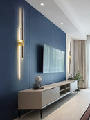 Ljojo LED Wall Light: Minimalist Copper Bedside Lamp for Bedroom, Living Room, TV Wall