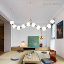 Ljojo Luxury Pendant Light: Necklace Shape Chandelier with White Glass Ball