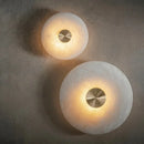 Ljojo Marble LED Wall Light: Modern Round Brass Sconce for Luxe Decor