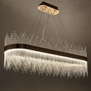 Glass Led Pendant Light Dining Room Chandelier Lustre Metal Suspension Lamp - Ljojo