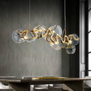 Ljojo Luxury Glass and Gold Pendant Light for Modern Dining Room