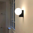 Ljojo Minimalist Small Wall Sconce Black Chrome White Glass G9 Bulb Living Room Lighting