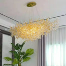 Gold Round K9 Crystal Chandelier Lamp for Luxe Home Decor by Ljojo
