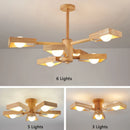 Wabi-sabi Wood Tree Branching LED Chandelier Lamps for Home Decoration by Ljojo